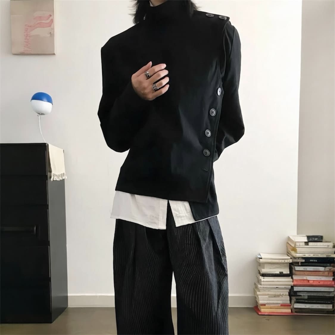 Asymmetric Stand Collar 펜싱자켓 상품이미지1