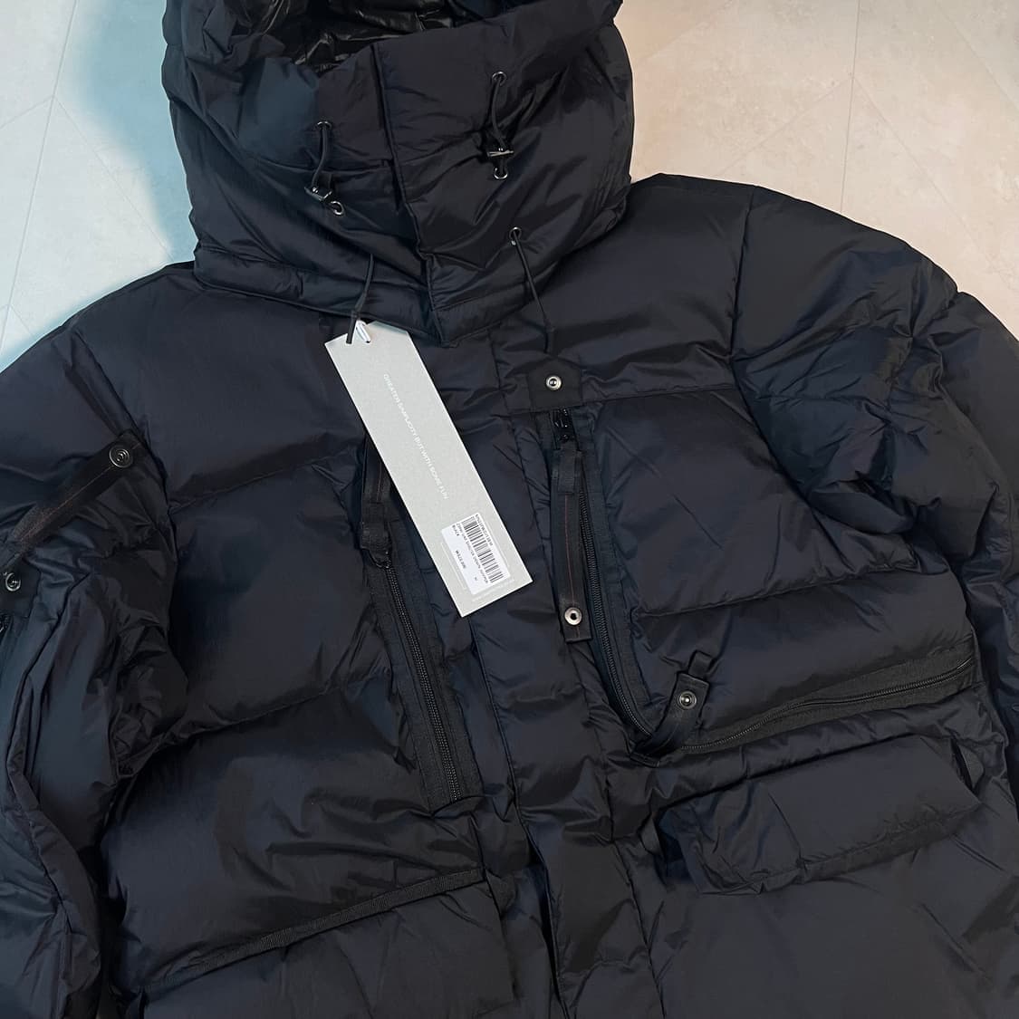 새상품(M) 언어펙티드 쉘터 다운 점퍼 패딩 블랙 상품이미지5