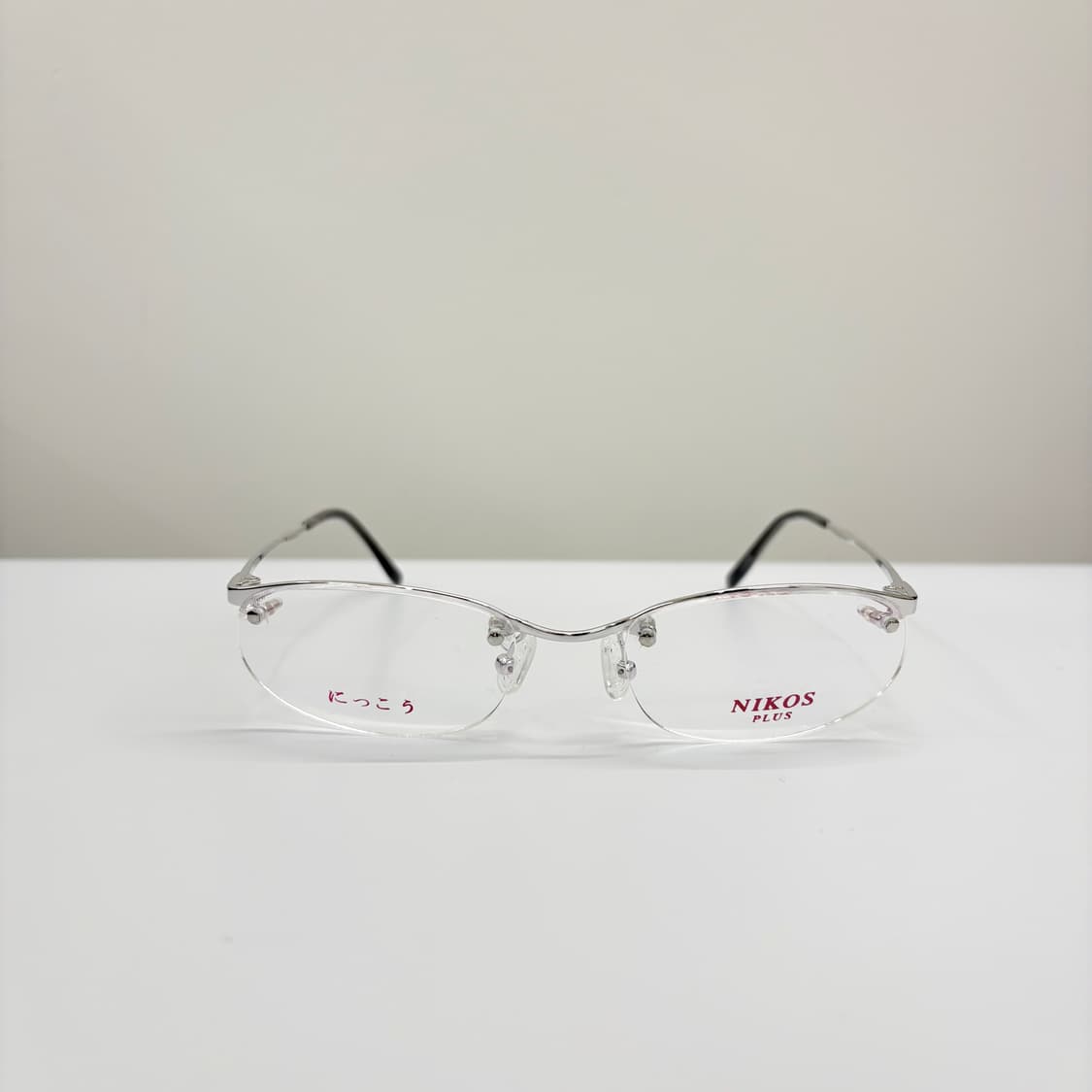 NIKOS 실버 오벌 반무테 빈티지안경 상품이미지3