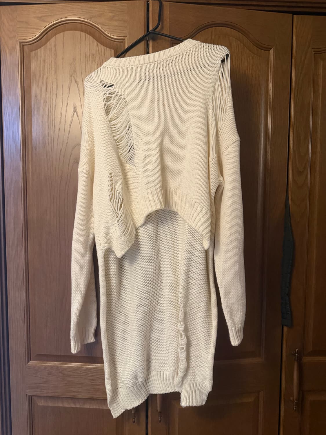 데미지 니트 원피스 상품이미지1