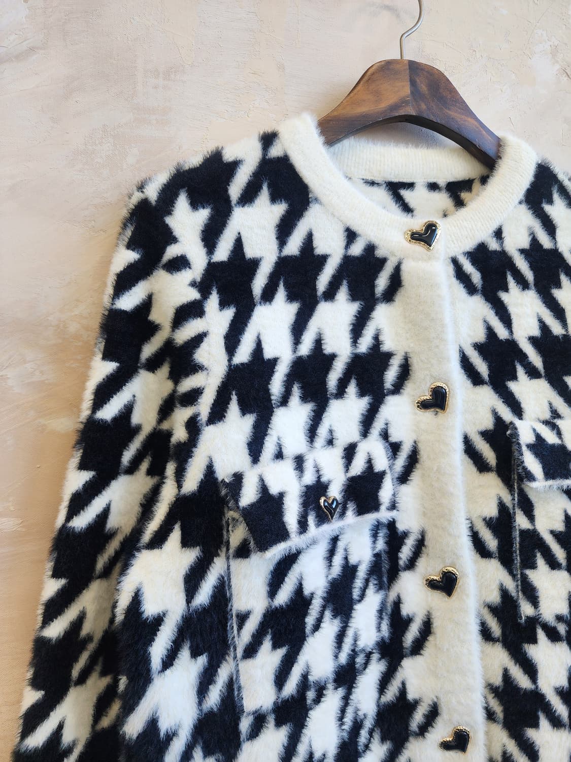 하운드 체크 아이보리 자켓 가디건 상품이미지2