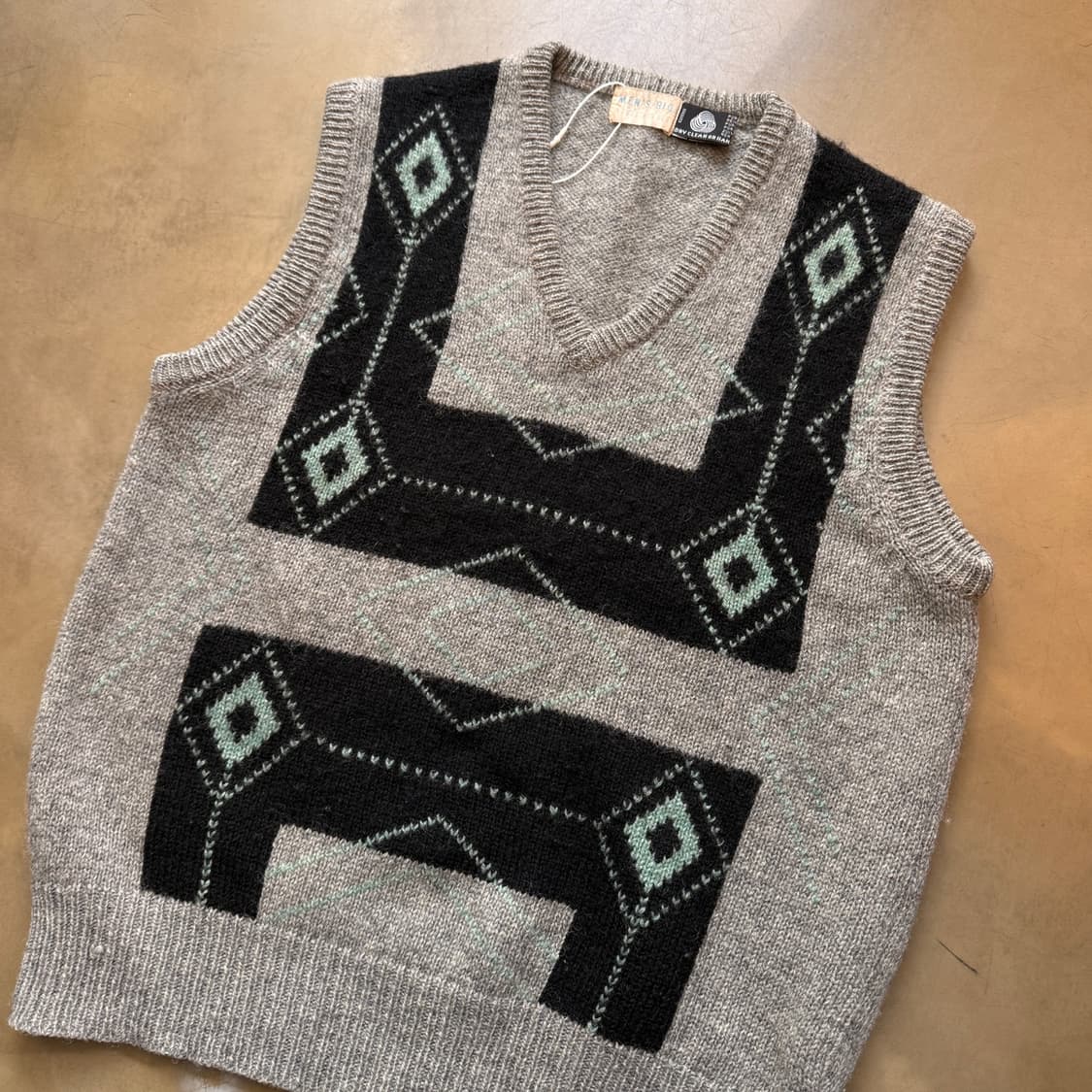 80S 맨즈 비기 BY 타케오키쿠치 에스닉 퓨어  뉴 울 베스트 상품이미지2