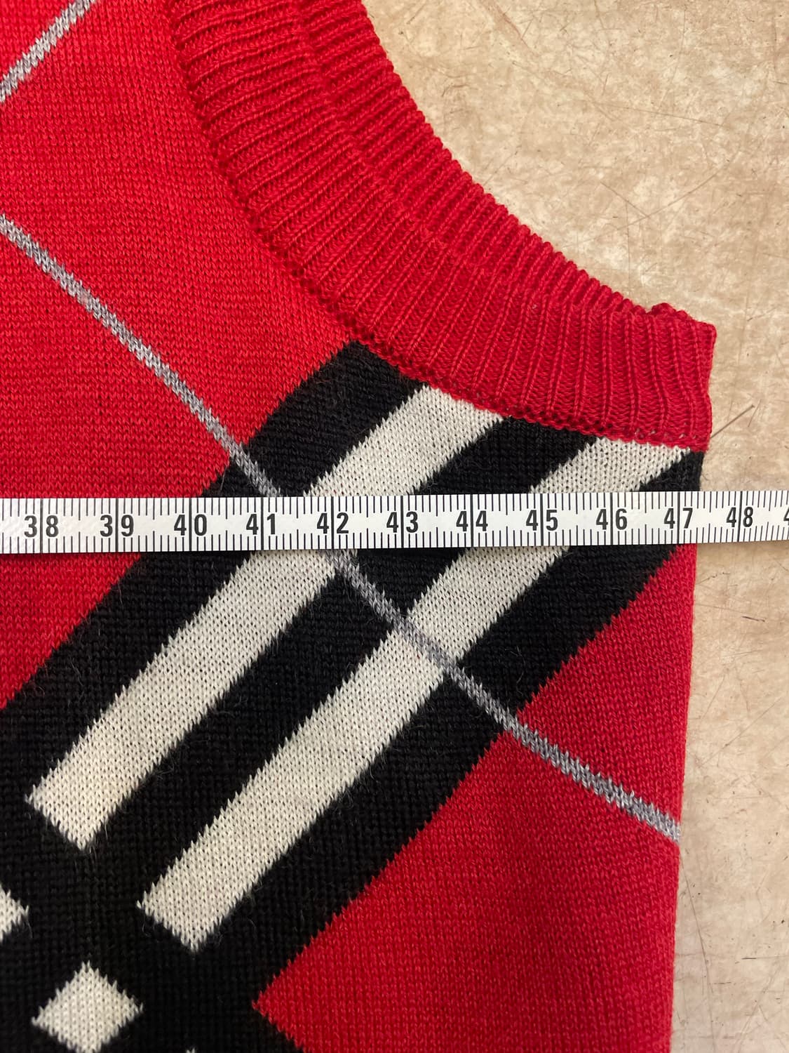 버버리 울니트조끼베스트 니트집업:) 체크조끼니트 울100% 상품이미지9