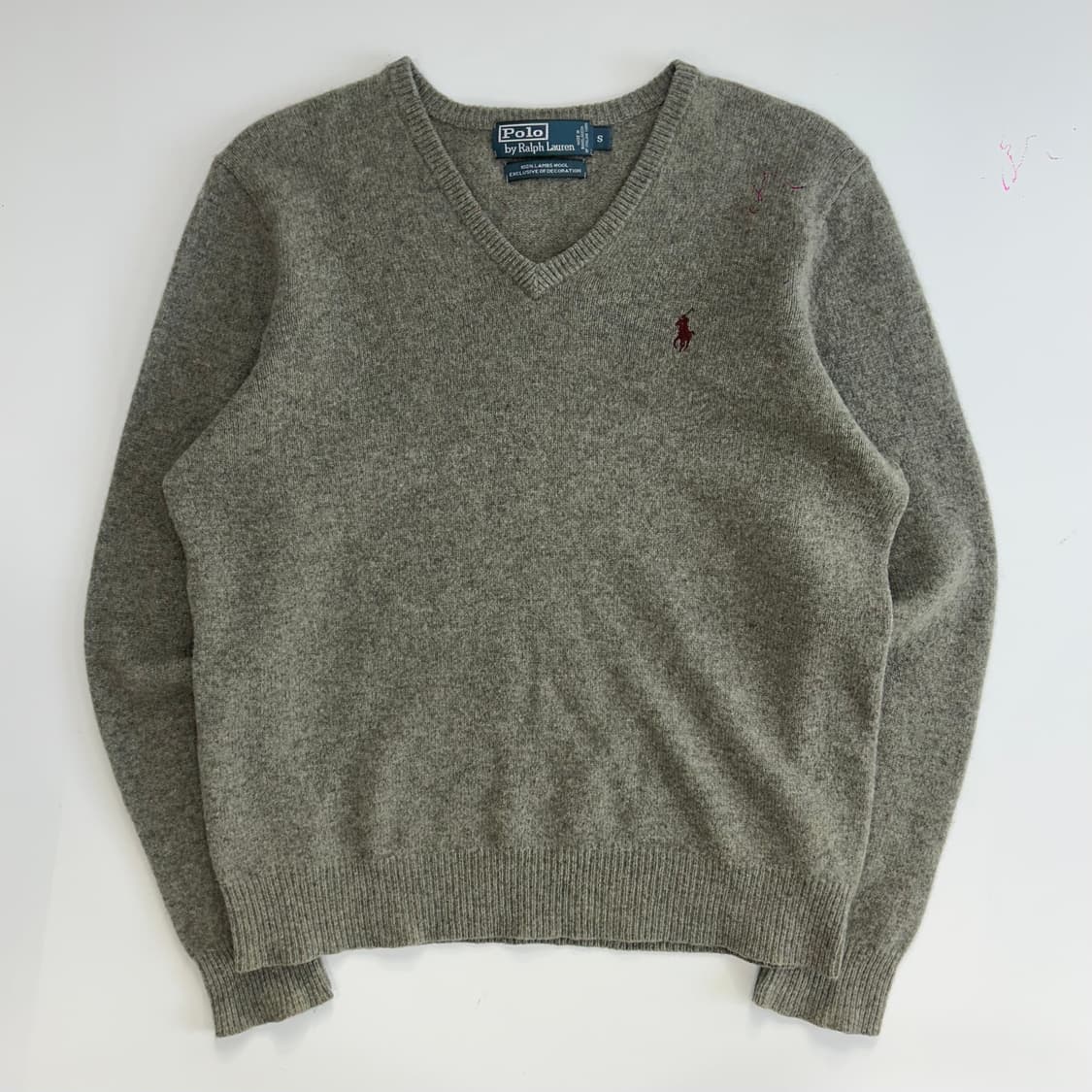 Polo 폴로 버건디포니 그레이 브이넥 니트 상품이미지3