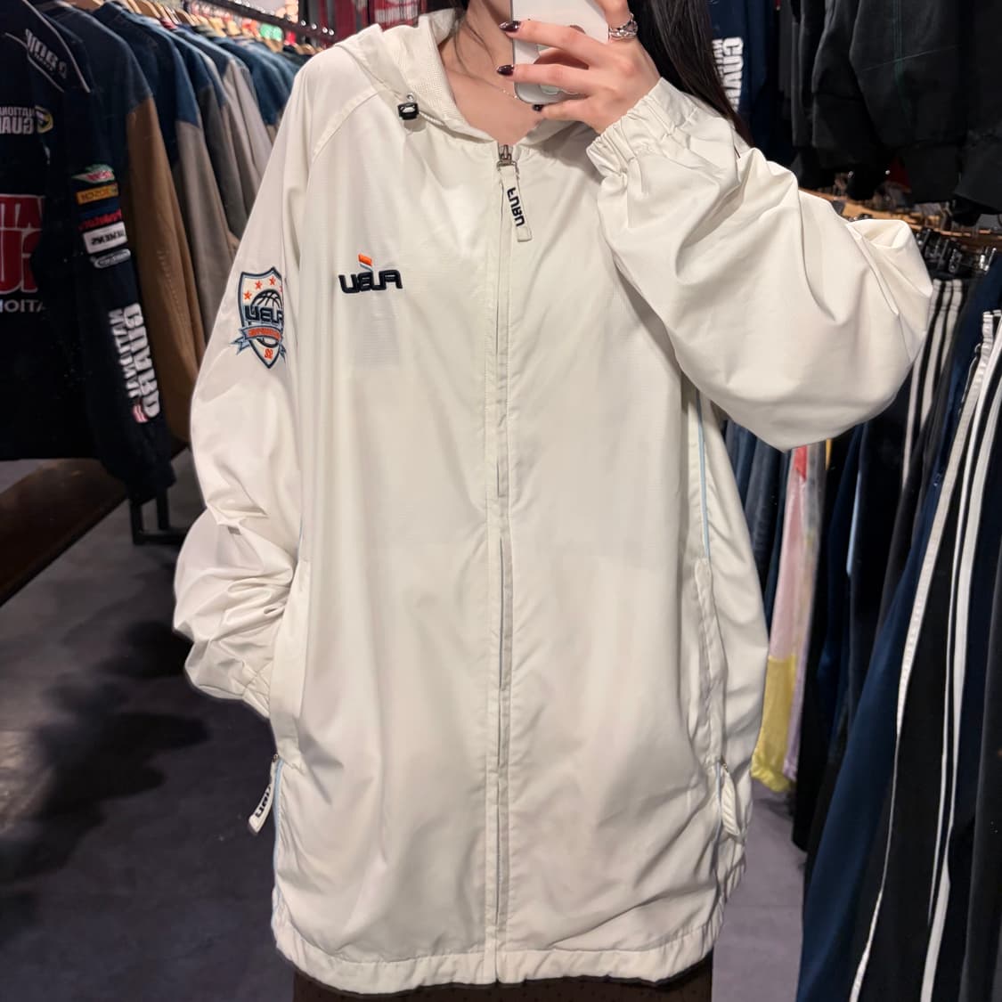 [IM] FUBU 후부 로고 후드 바람막이 화이트 상품이미지4