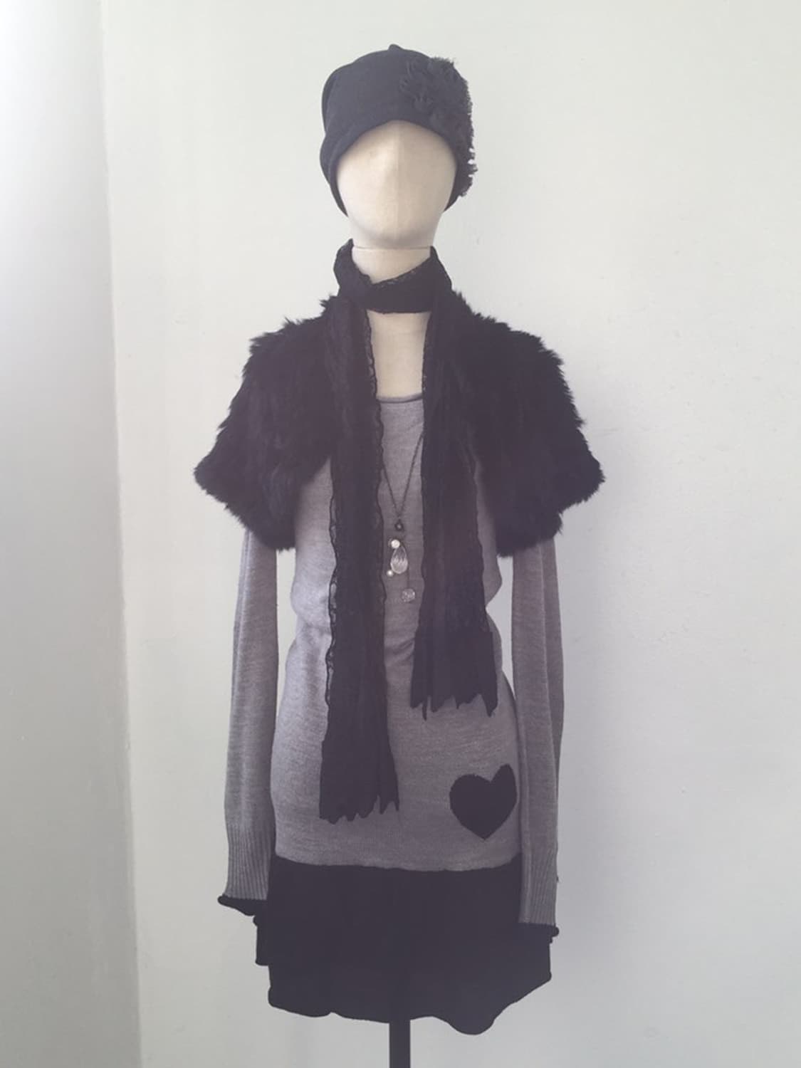 안나수이 돌리걸 하트프릴 오네갸루 무채색 니트 볼레로세트 상품이미지10