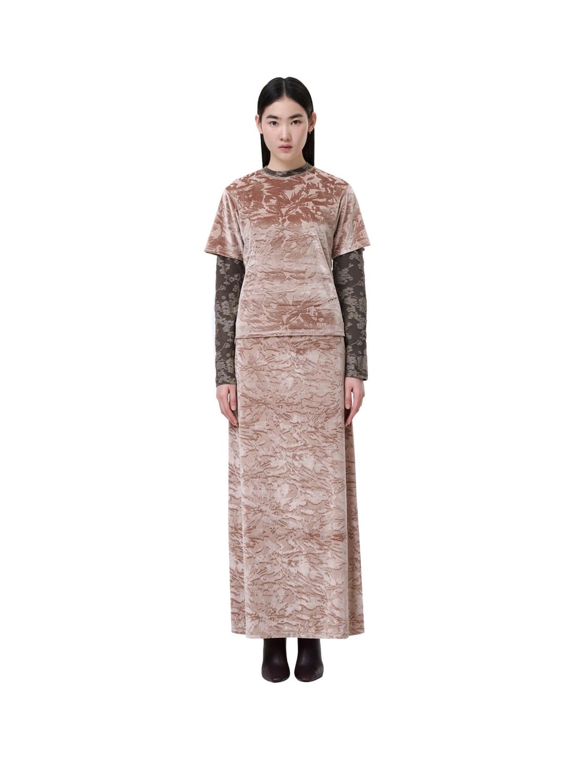 포코포스카 VELVET FLUID MAXI SKIRT 상품이미지1