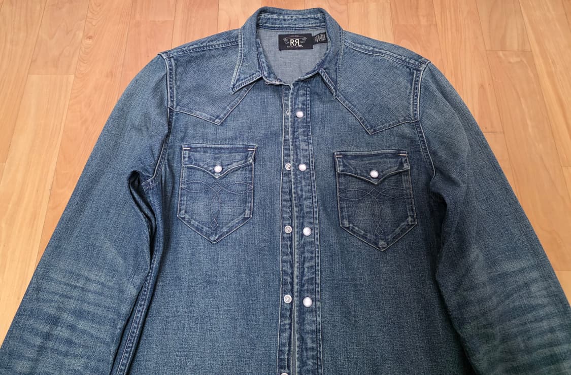 RRL 더블알엘 데님 웨스턴 셔츠 다크워시 M사이즈 상품이미지2