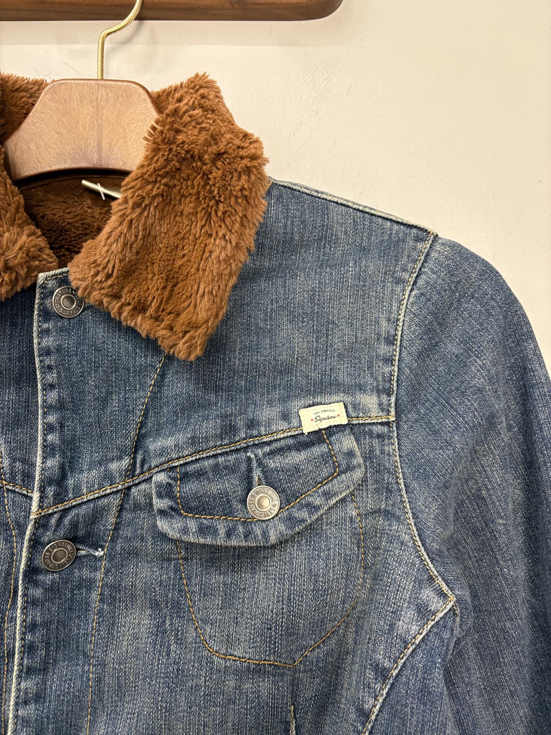 빈티지 브라운털카라 워시드 데님 트러커자켓 A2998 상품이미지3