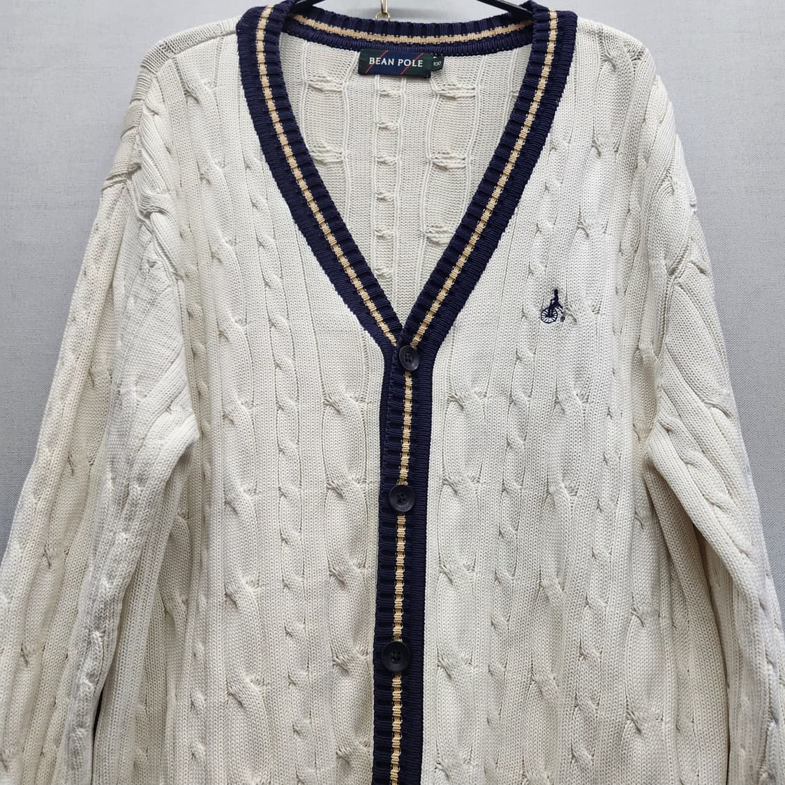 빈폴 로고 꽈배기 니트 코튼 가디건100(L) 상품이미지2