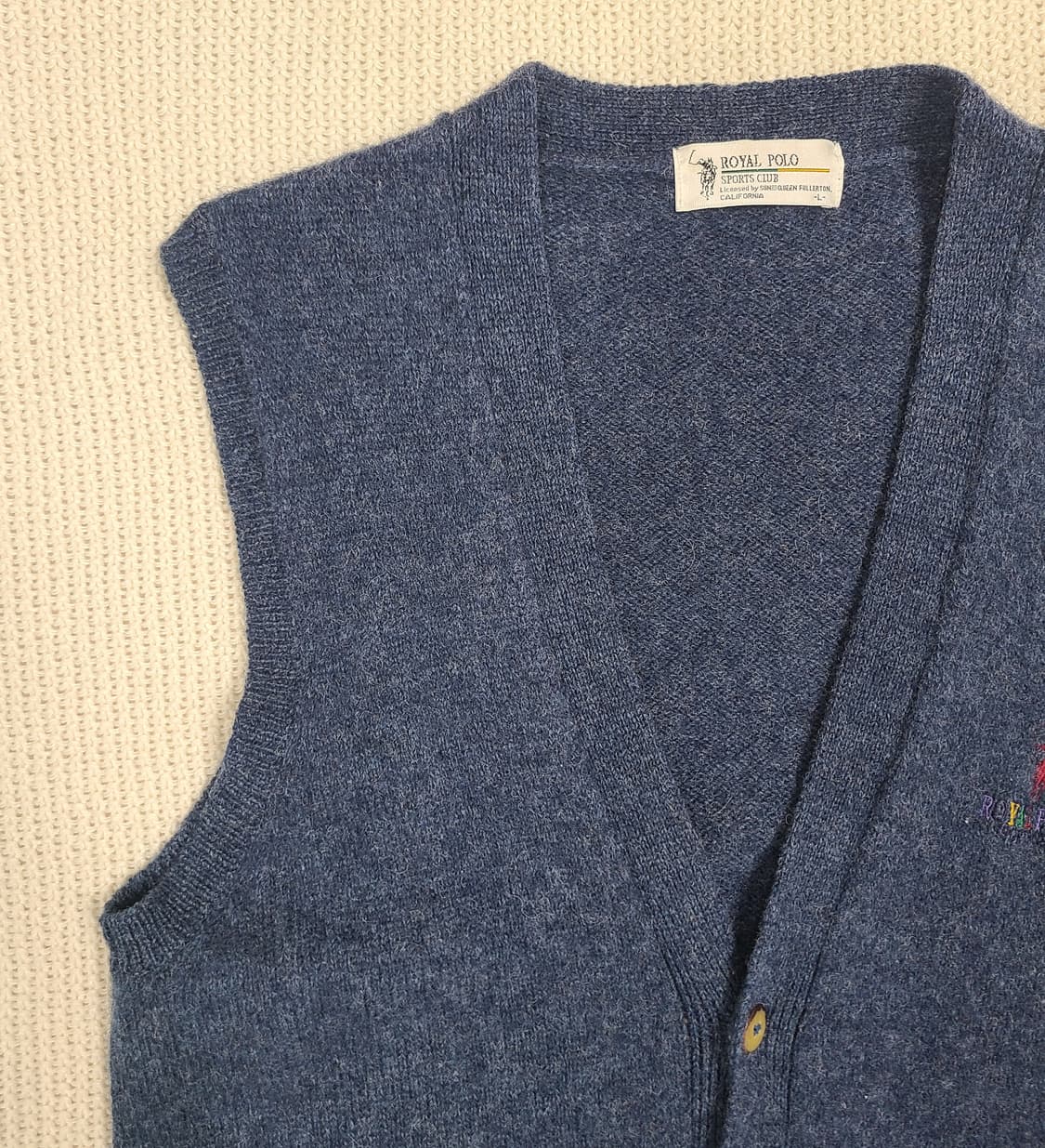 Royal Polo Sports Club 멜란지 블루 니트 베스트 상품이미지3