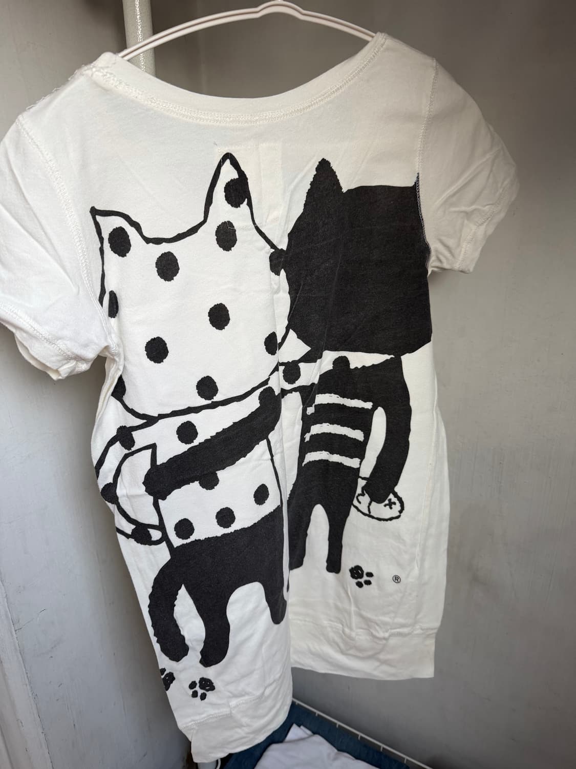 고양이 비즈 파츠 반팔티 상품이미지3