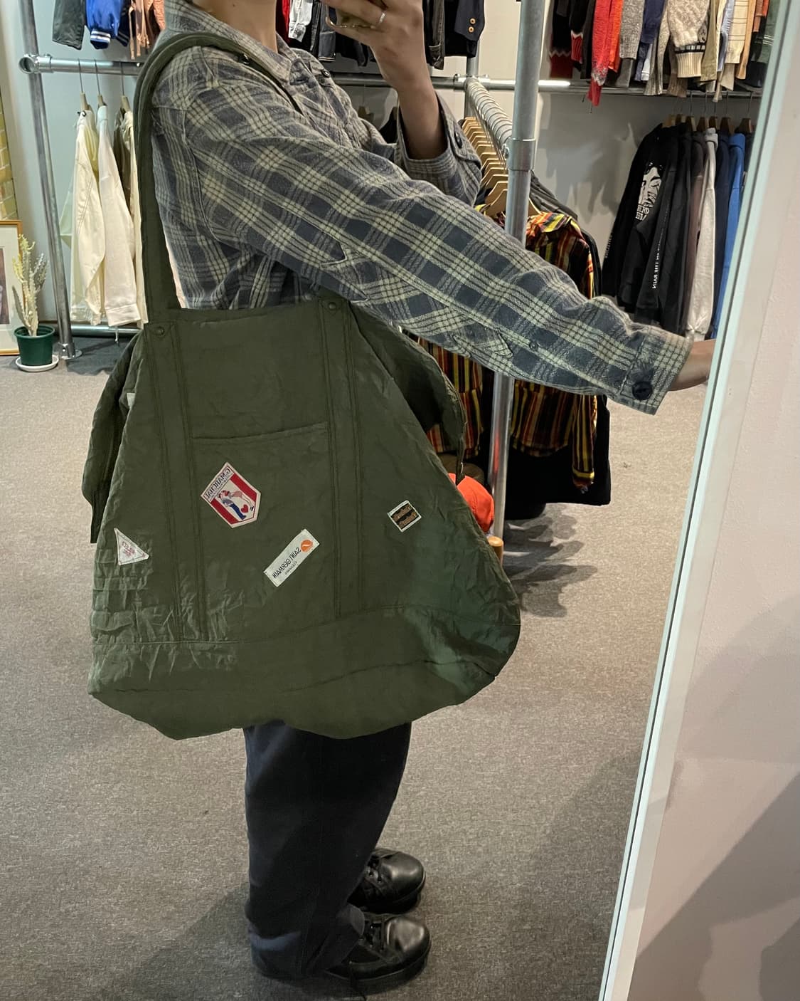 Wrinkle vintage patch tote bag 상품이미지9