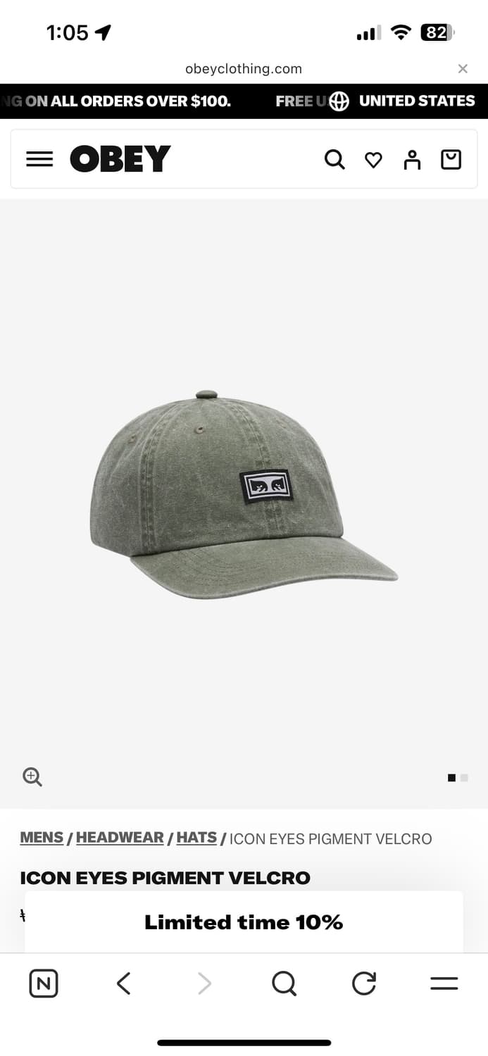 [OBEY] 아이콘 볼캡 카키 상품이미지1