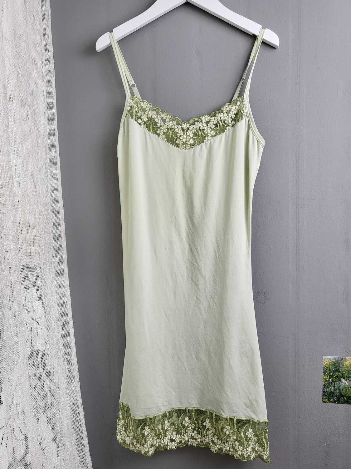 빈티지 민트 그린 슬립 원피스 상품이미지2