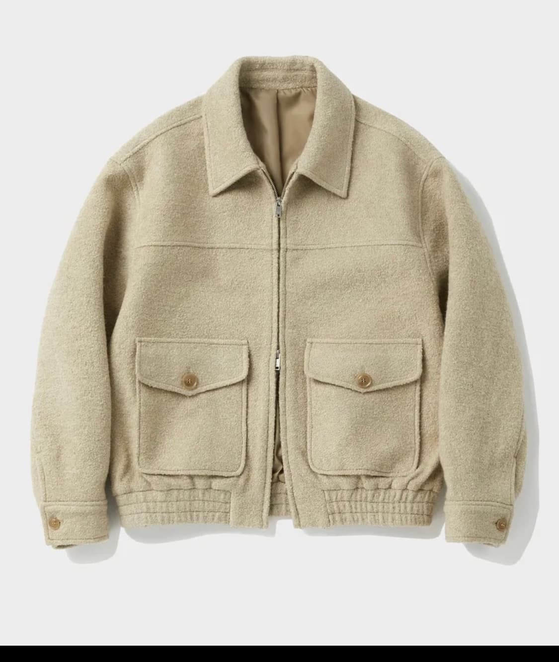 수아레 울 부클 봄버 자켓 베이지 상품이미지1