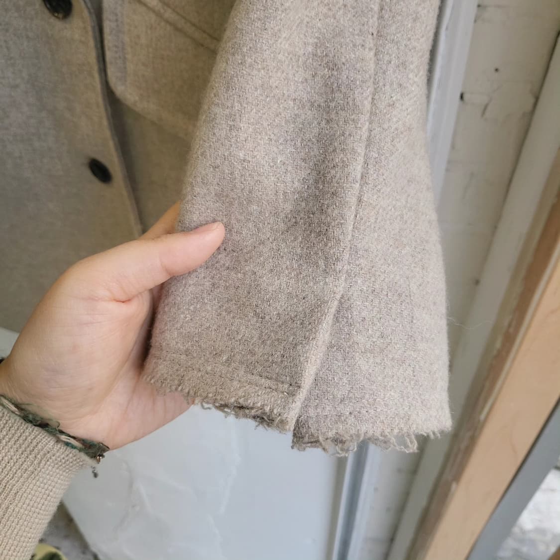 Robert rodriguez 오트밀 모직코트 상품이미지6