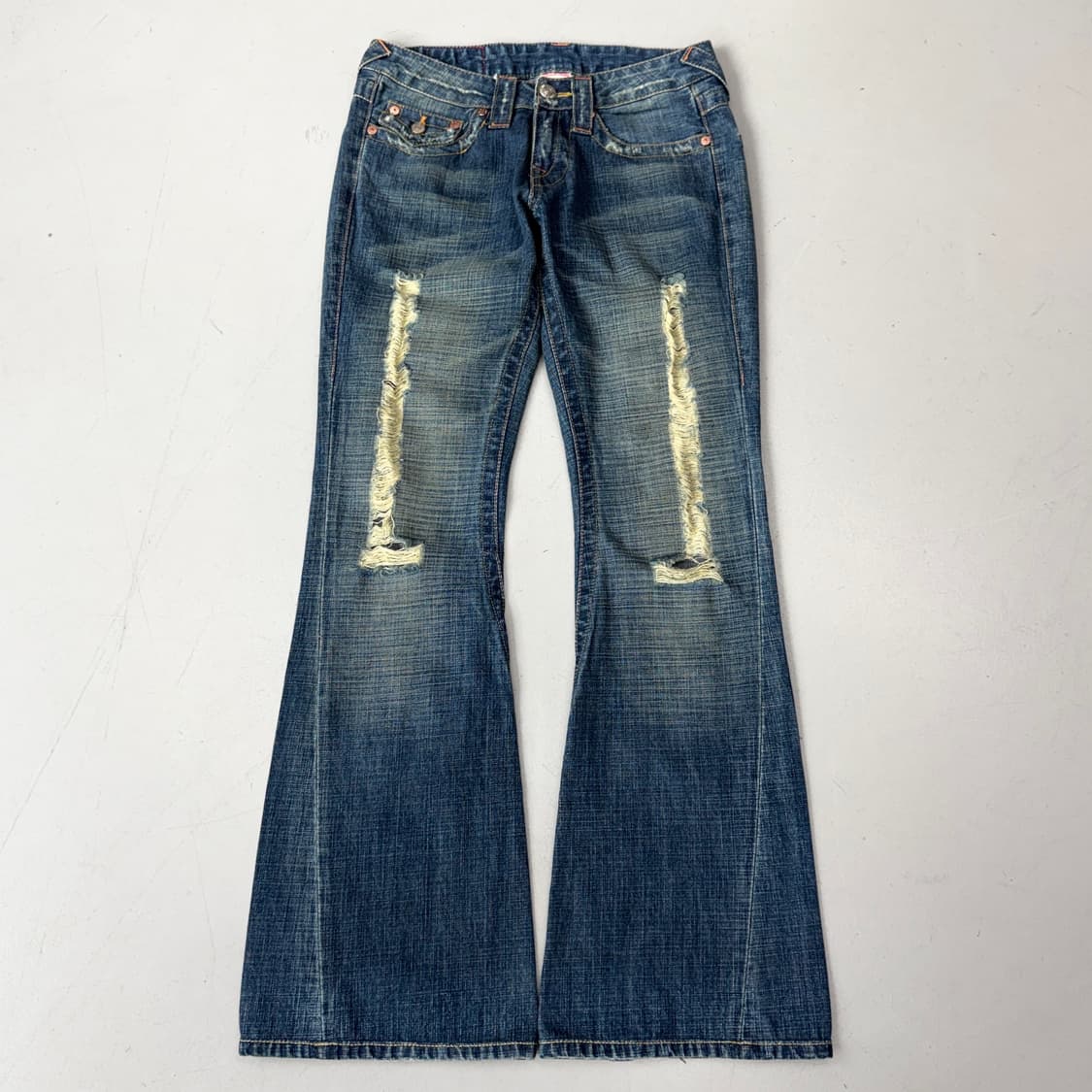 트루릴리전 Y2K 조이 부츠컷 디스트레스드 데님팬츠 상품이미지2