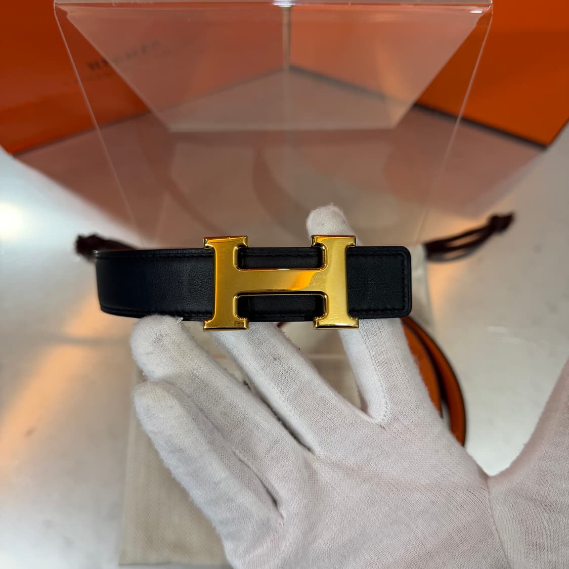 [리오브] 에르메스 콘스탄스 금장 미니 리버서블 투 톤 레더 벨트 상품이미지2