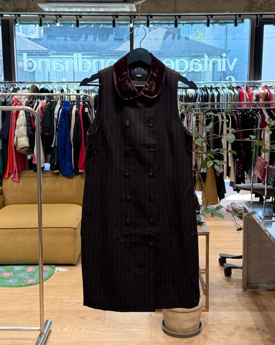 폴로 랄프로렌 브라운 스트라이프 슬리브리스 원피스 상품이미지1