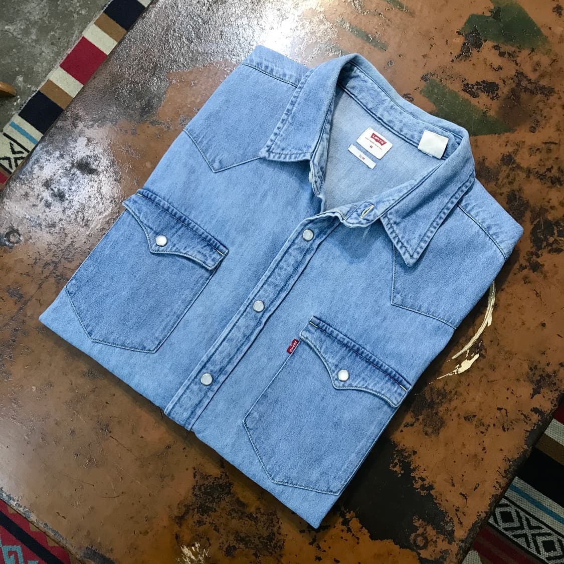 리바이스 투포켓 연중청 데님 웨스턴 셔츠 남성 102 여성 루즈핏 상품이미지1