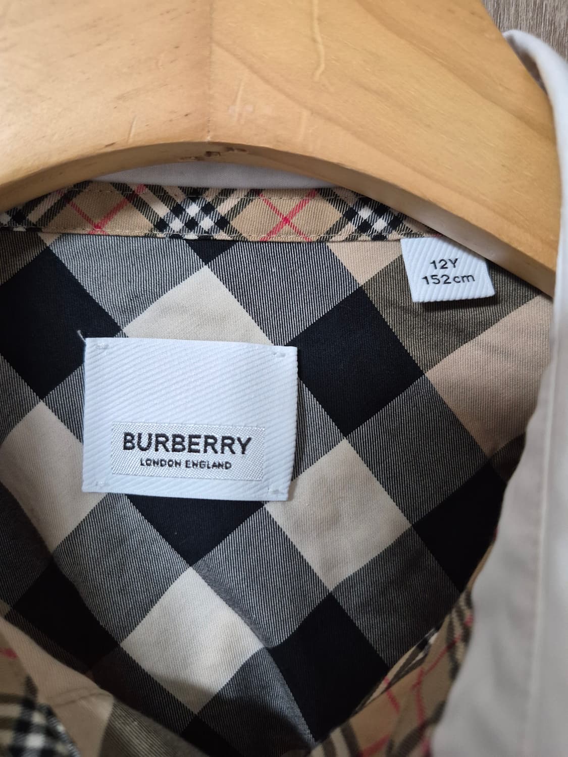 버버리키즈 체크셔츠  패치워크 스타일 12y 여성44~55 상품이미지2