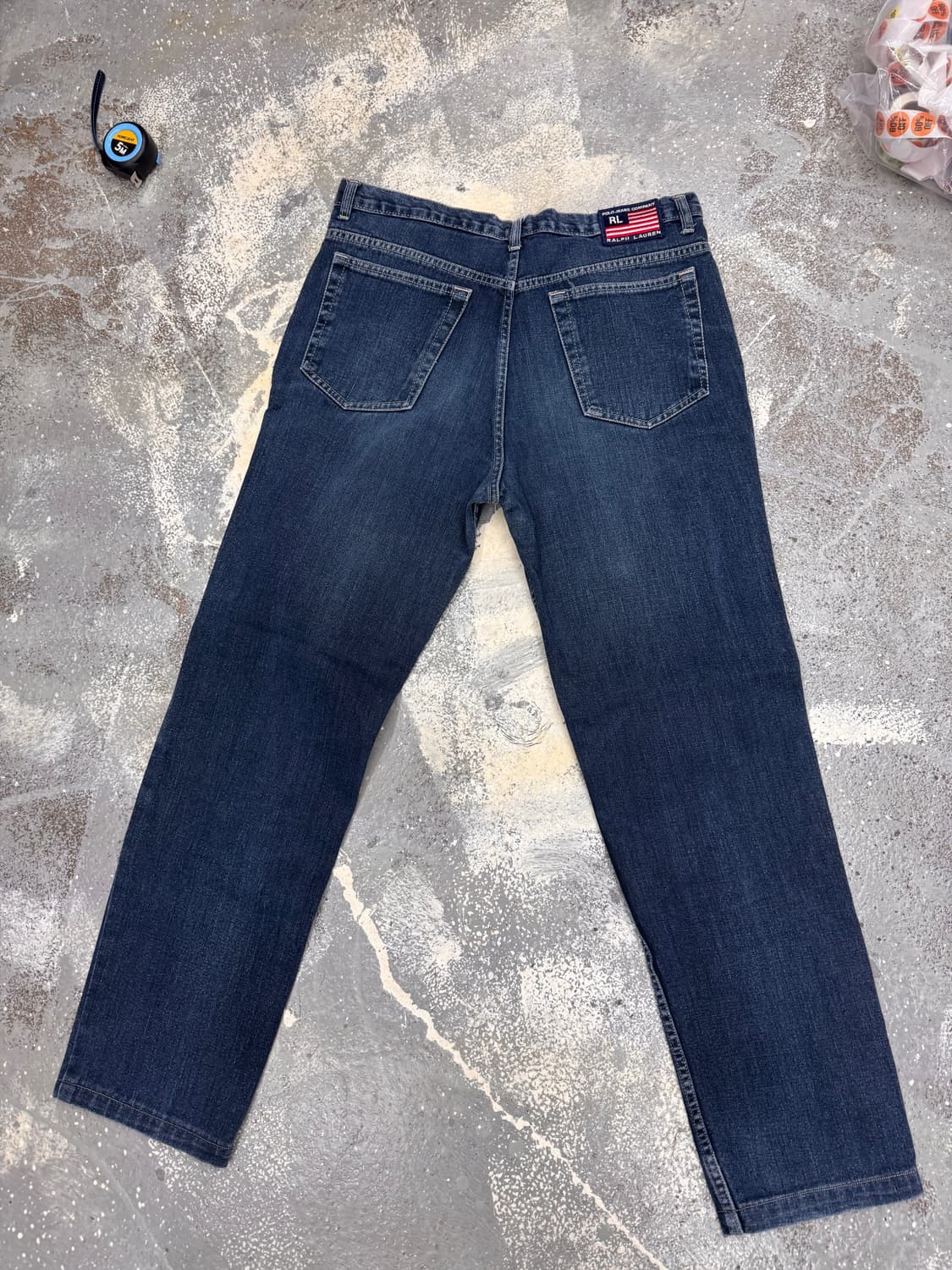 폴로 성조기 데님팬츠  실측 사진  상품이미지1