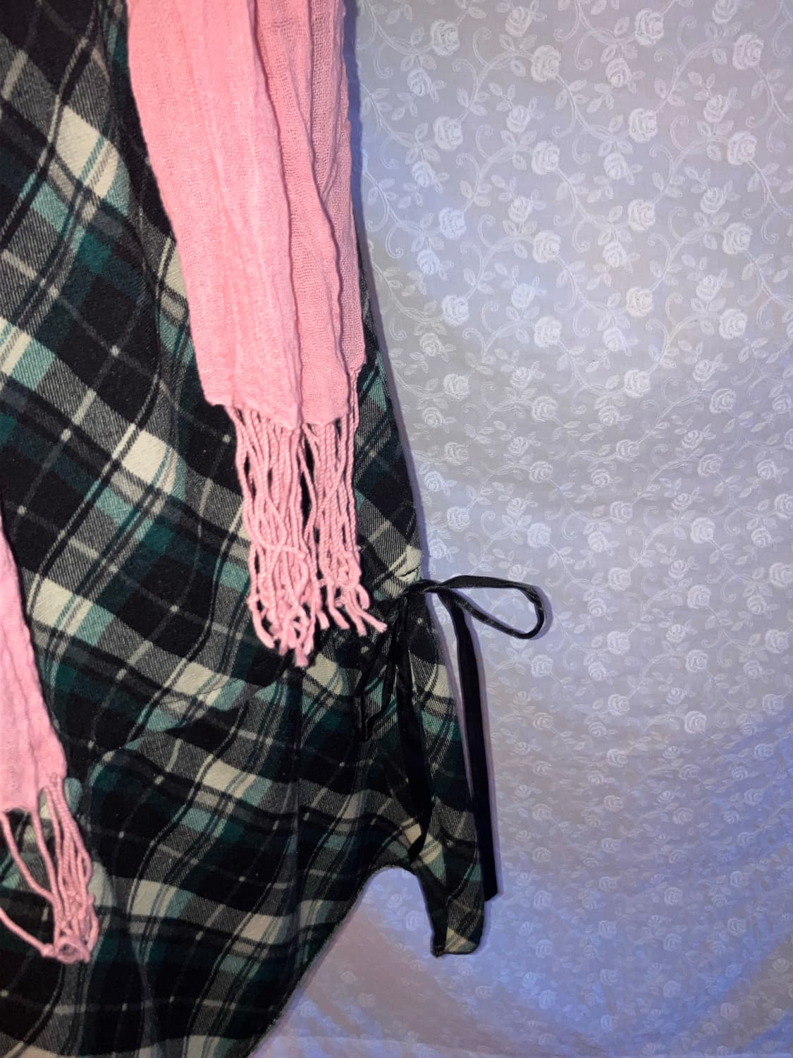 💌 Vintage Check ops + Pink scarf set. 상품이미지3