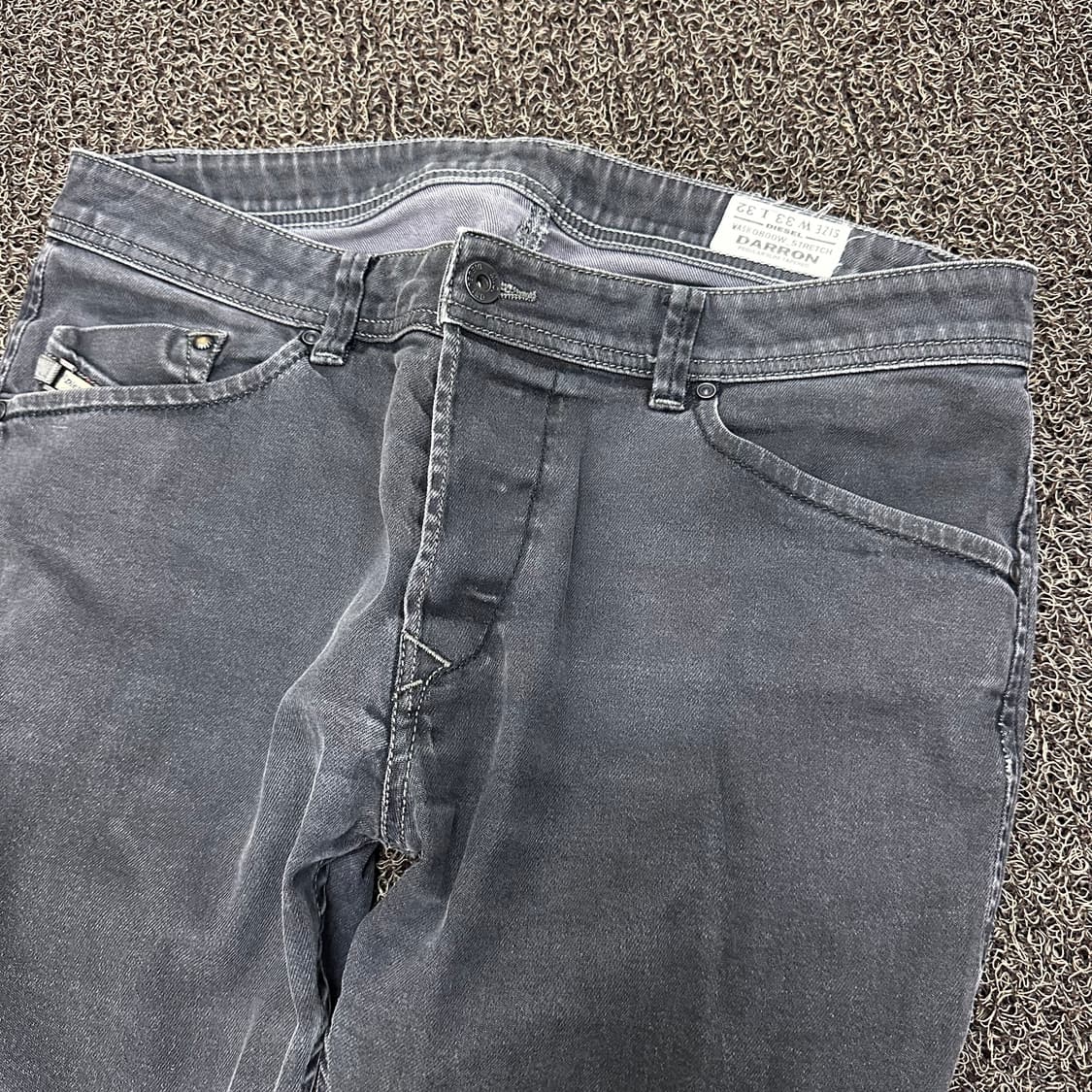 Diesel 디젤 워싱 흑청 데님 청바지 33인치 상품이미지3