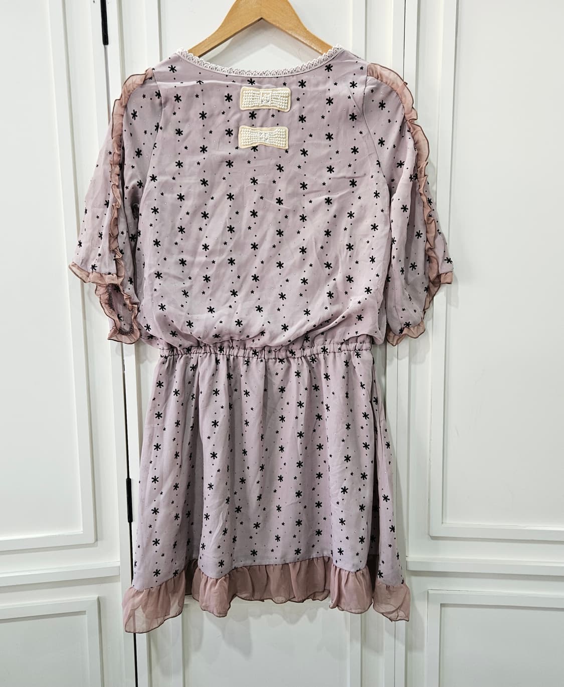 엑시즈팜 axes femme 진주 리본 쉬폰 원피스 상품이미지4