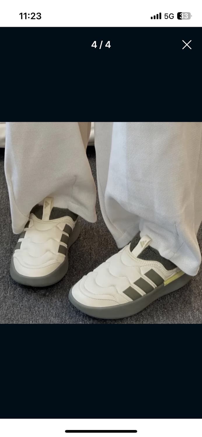 아디다스 아디퍼프 뮬 원더 화이트 올리브스트라타 상품이미지2