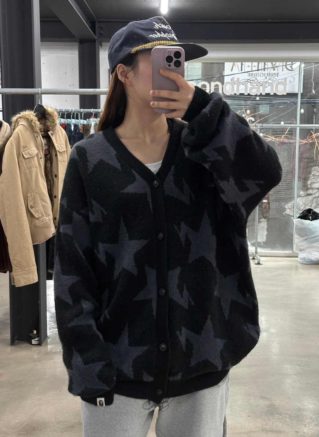 베이프 스타 릴렉스드핏 헤어리 가디건  상품이미지2