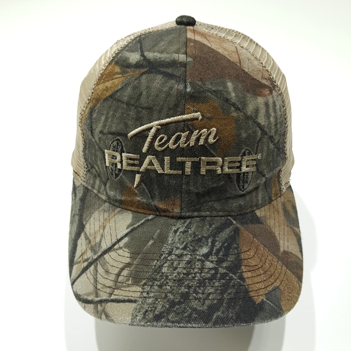 팀 리얼트리 로고 자수 카모 & 베이지 메쉬 트러커 볼캡 P2035 상품이미지3