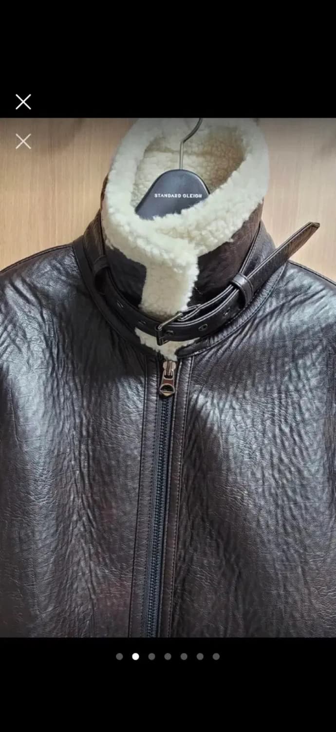 르윗 가죽 롱 무스탕 상품이미지2