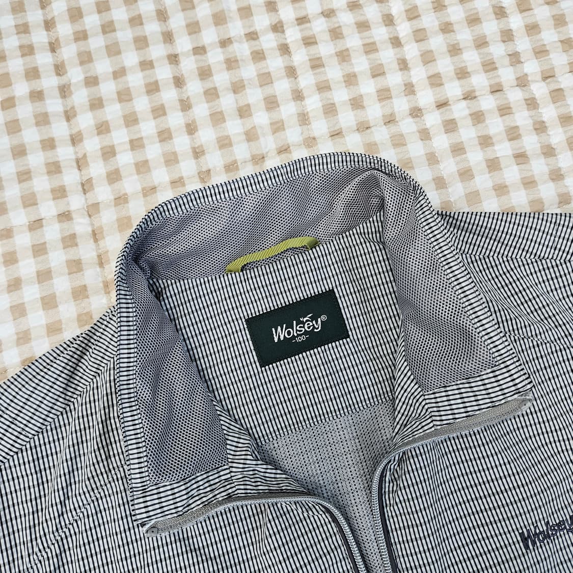 울시 깅엄체크 스윙 얇은 자켓 남자100 상품이미지2