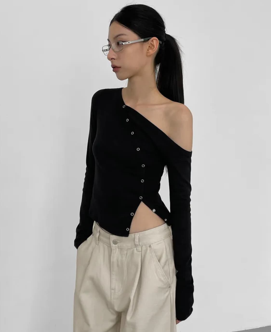 단종) 블랙업 스냅 버튼 언발티 상품이미지1