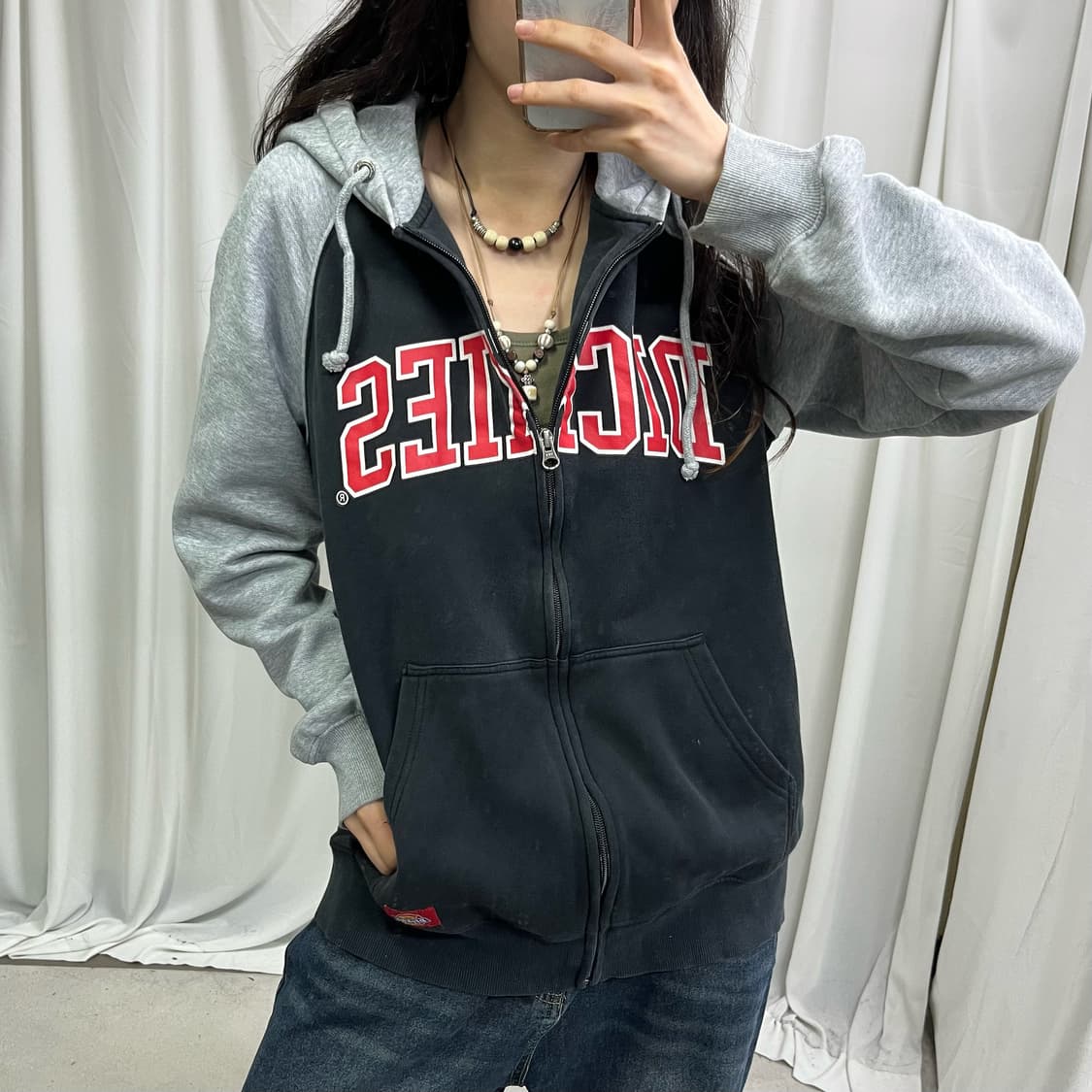 Dickies black hood zip-up 상품이미지3