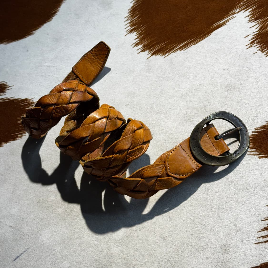 소가죽 웨스턴 브레이디드 벨트 (OS) 카우레더 상품이미지1