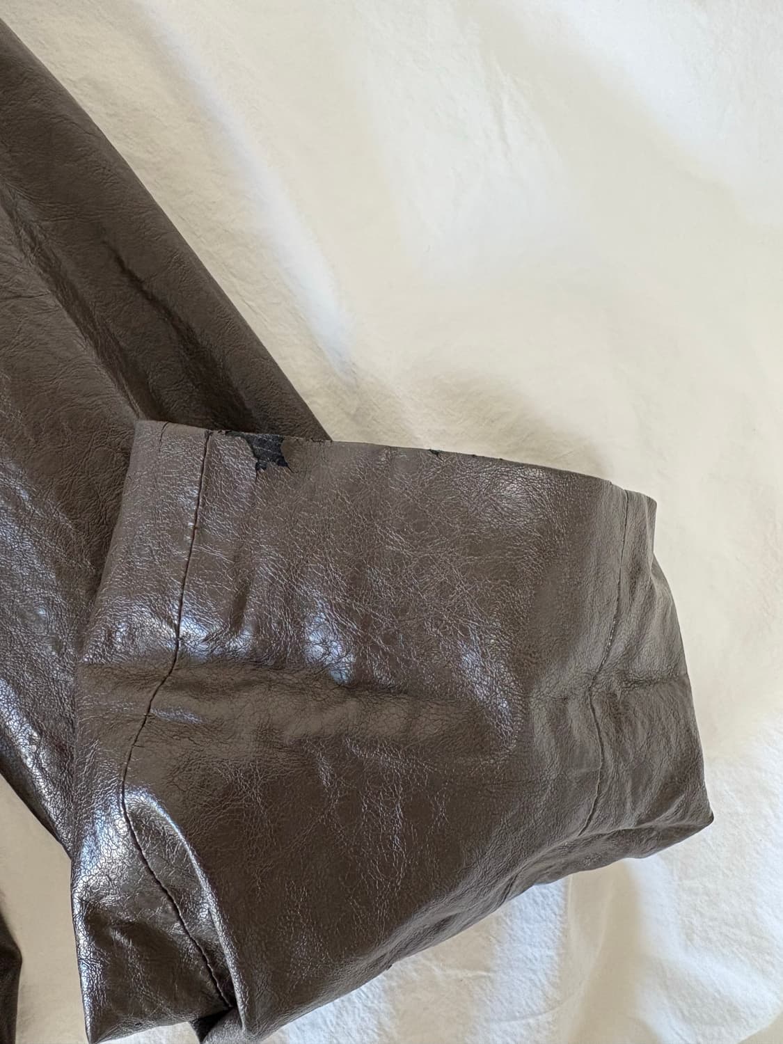 마뗑킴 보이핏 레더 자켓 브라운 상품이미지5