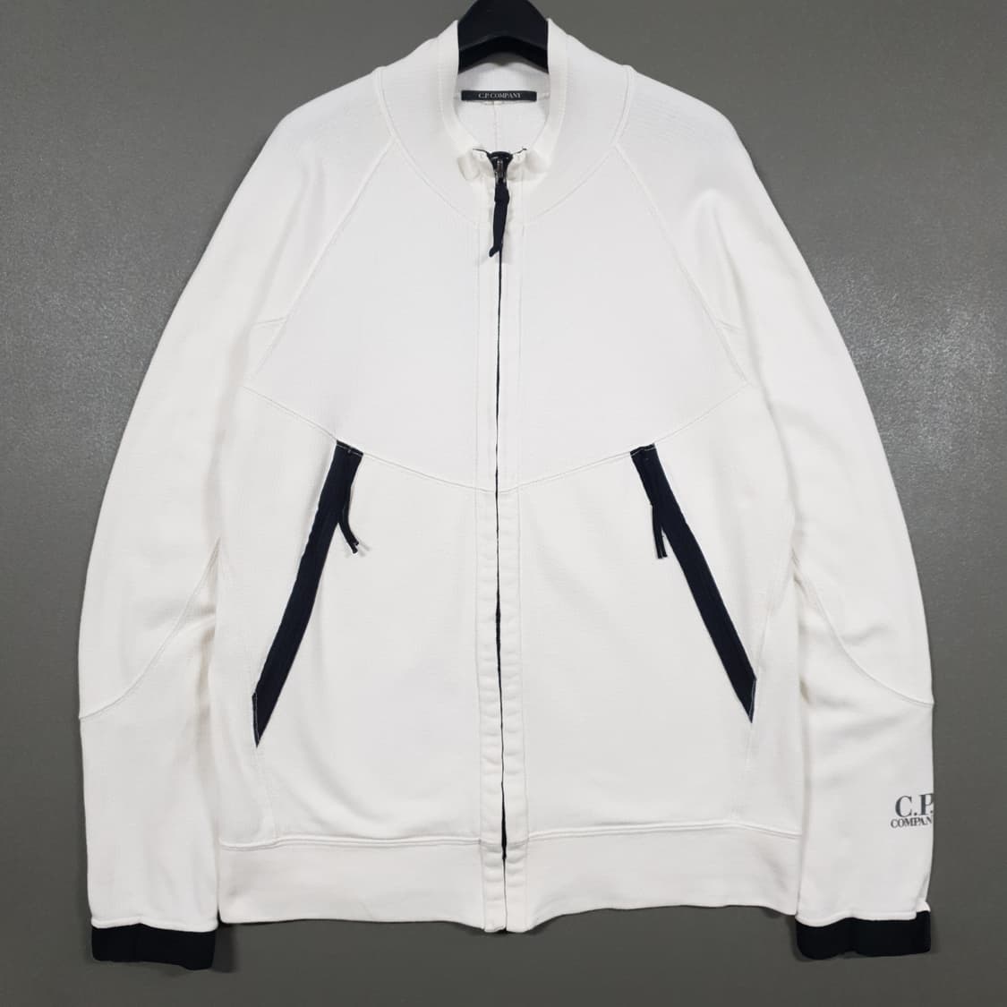 실측 M (95) 정품 CP컴퍼니 시스루 코튼 집업 자켓 크림 상품이미지1