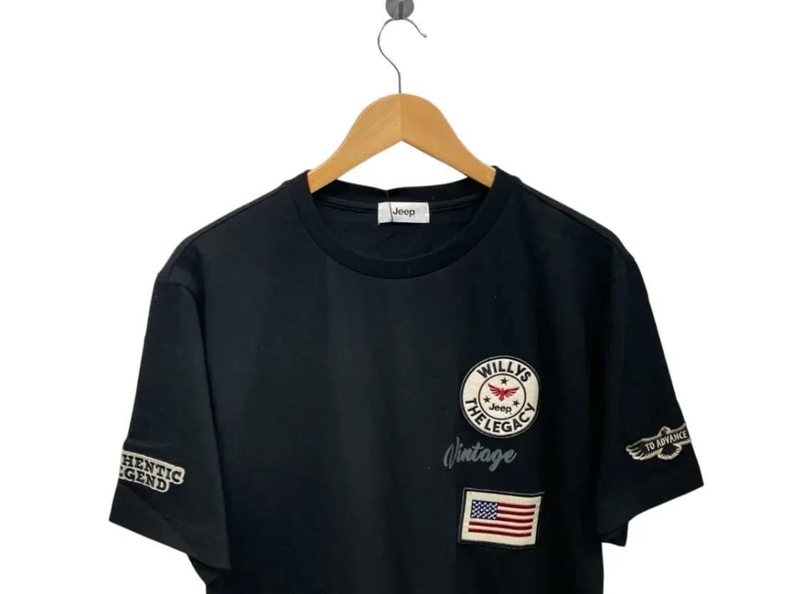 [새상품]지프JEEP 성조기와펜 반팔티 블랙 XL 상품이미지3