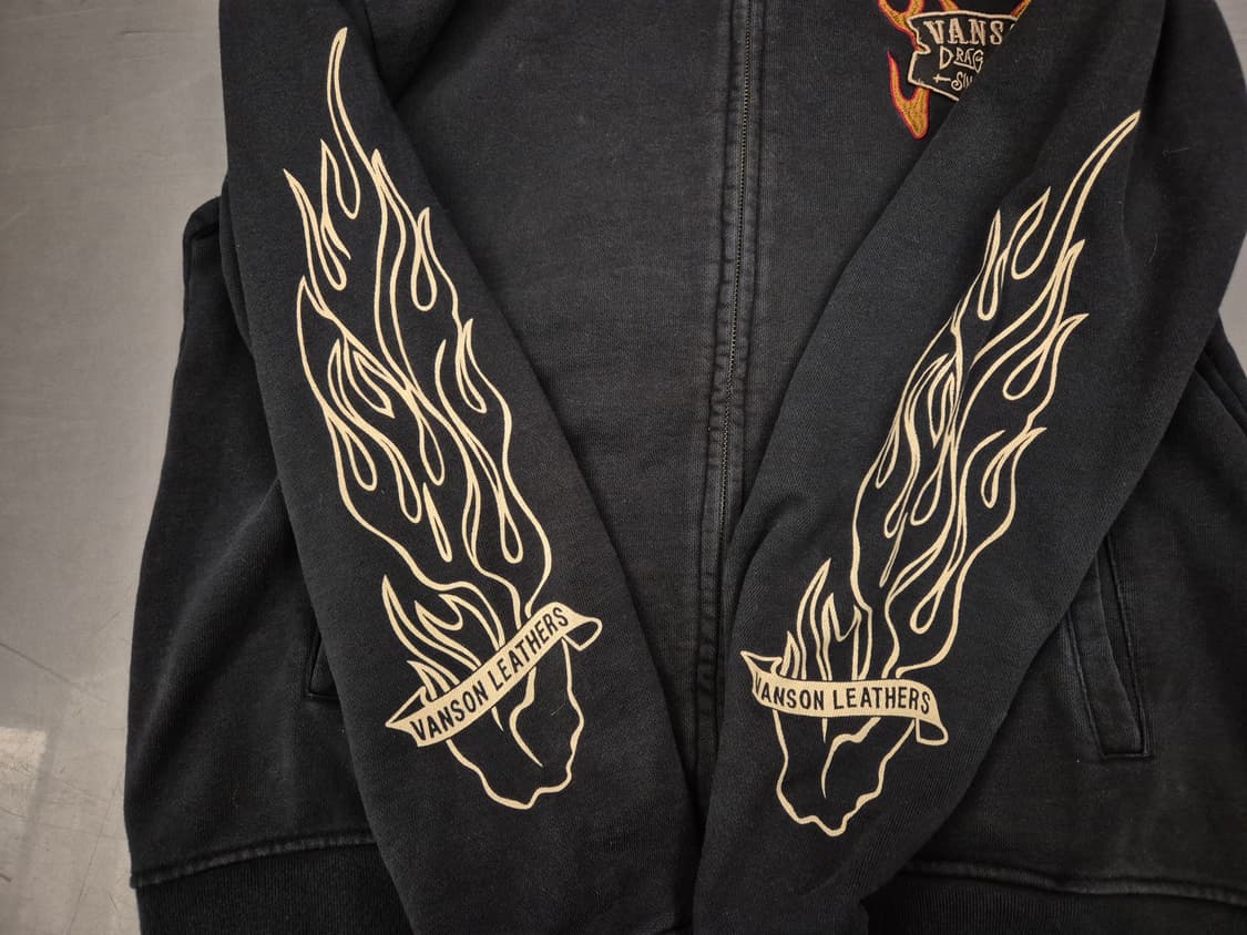 밴슨레더 스컬 플레임 후드 짚업 상품이미지3