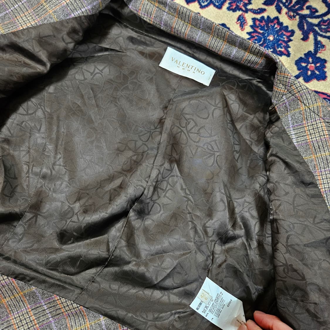 발렌티노(VALENTINO) Wool 혼방l 체크 숏 집업 자켓 42 상품이미지7