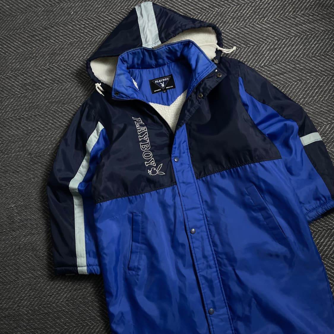 90s 플레이보이 빅로고 벤치코트 돕바 롱 점퍼y 4045 상품이미지1