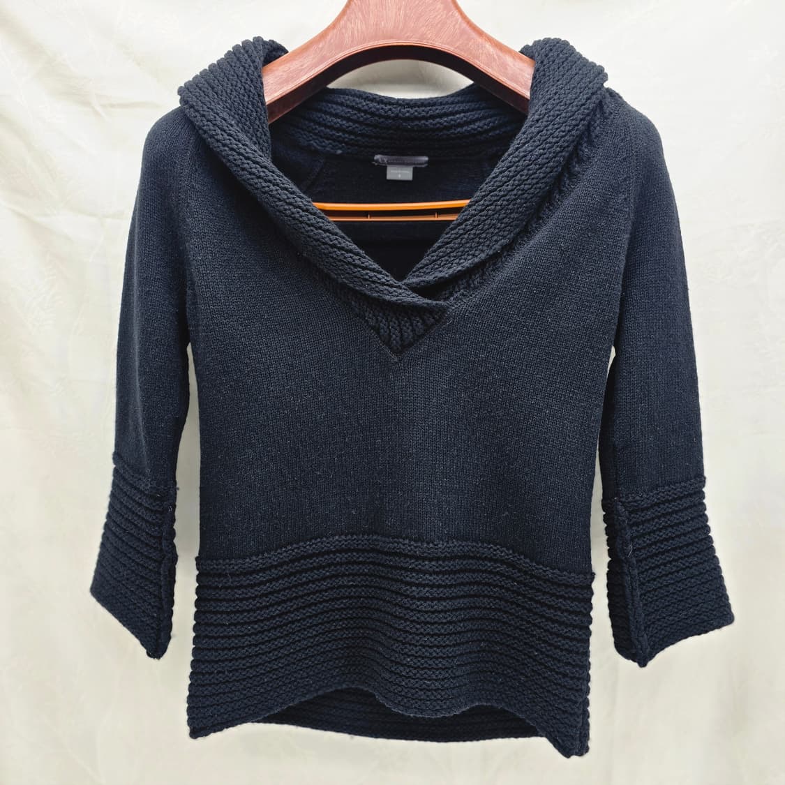 AX ARMANI EXCHANGE 후드 니트 블랙 7부 S 상품이미지1