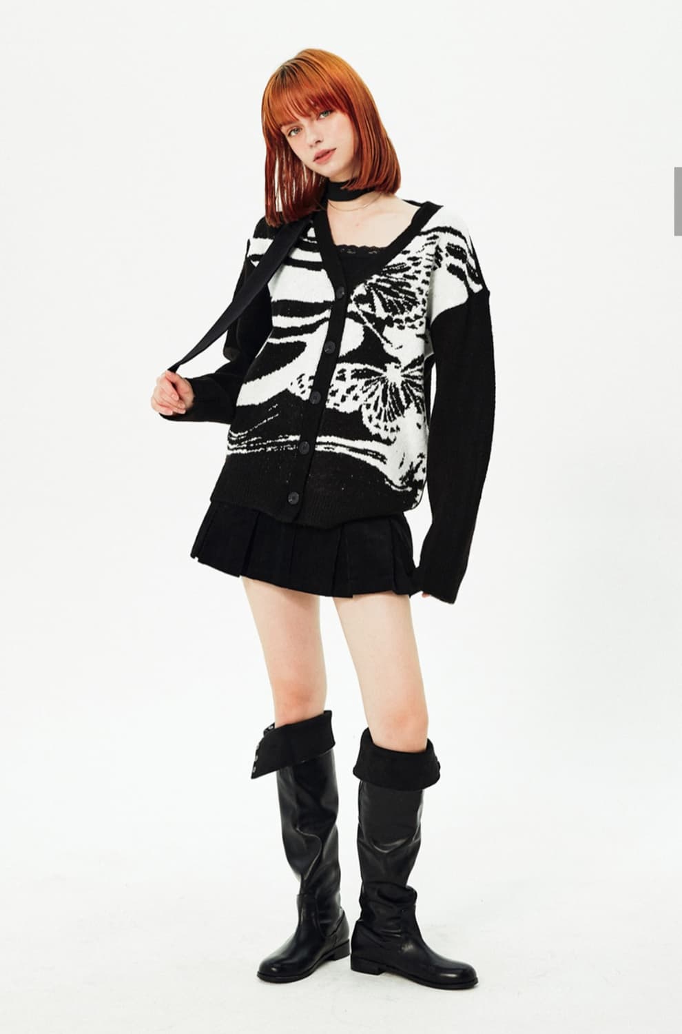 팬시클럽 디픽트 니트 가디건 (BLK) 상품이미지2