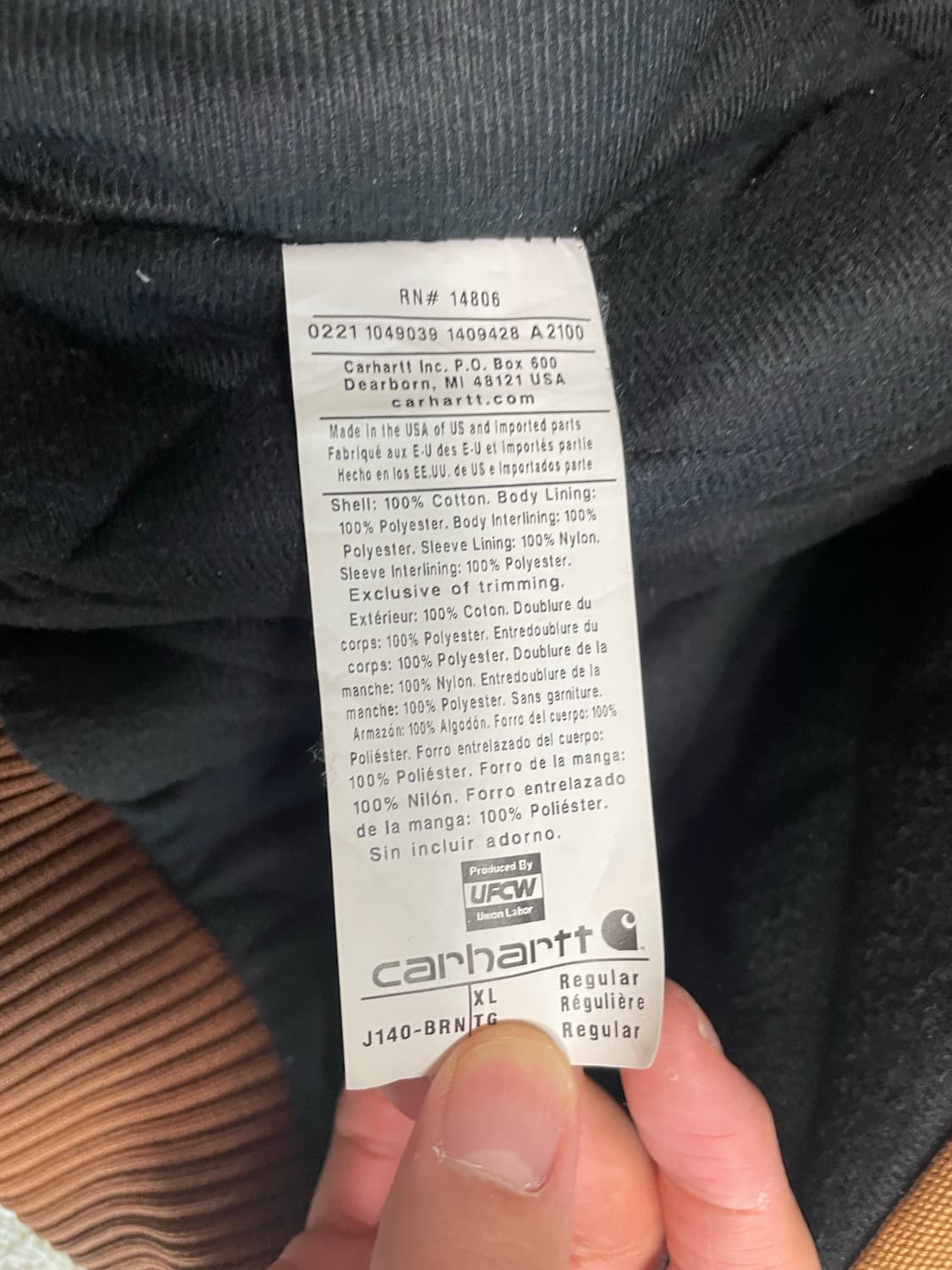 칼하트 핌 덕 액티브 후드자켓 J140 상품이미지5