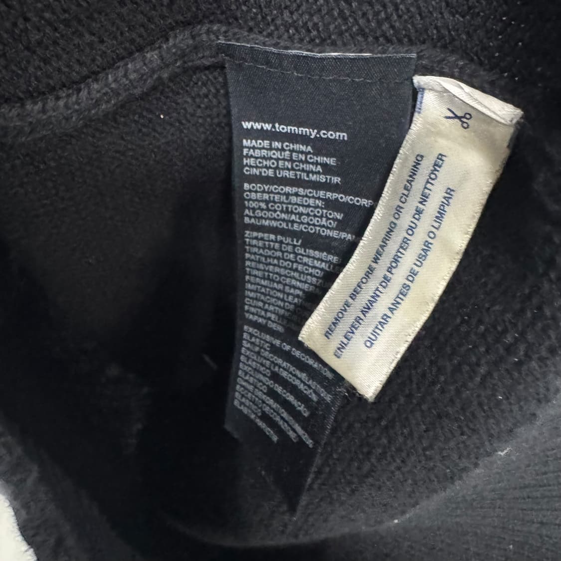 타미힐피거 스몰로고 니트집업 블랙 상품이미지4