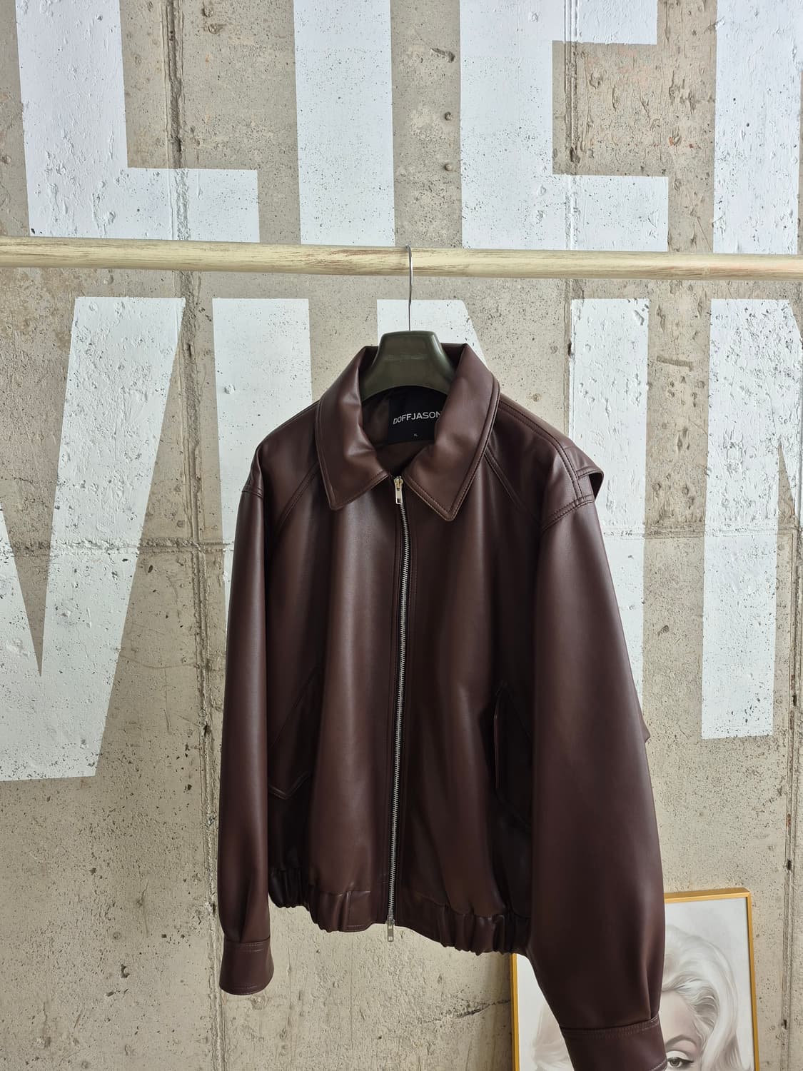 도프제이슨  심플한 레더 자켓XL 상품이미지6