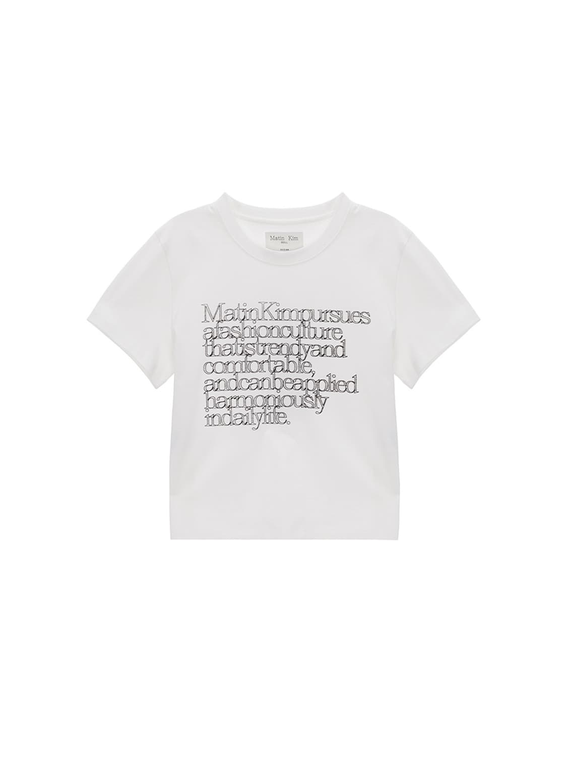 마뗑킴 반팔 THIN TYPO CROP TOP IN WHITE 상품이미지1